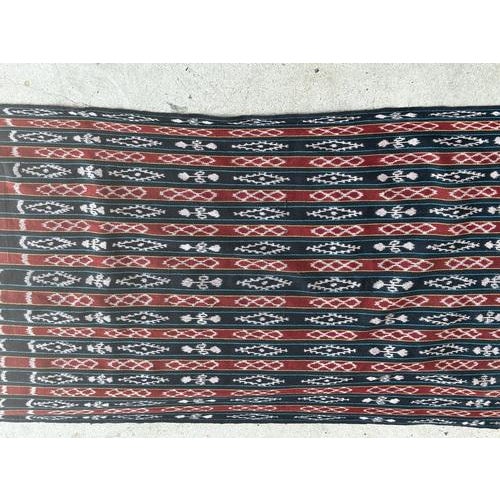 Indonesian Traditional Red, Black, Yellow & Blue Ikat Fabric For Sale - Image 18 of 18