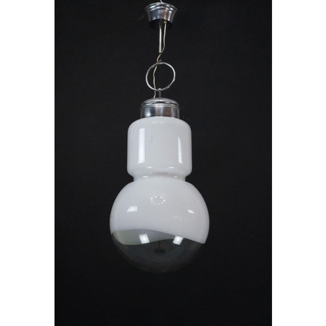 Vintage Space Age Pendant Light in Chrome and Murano Glass from Mazzega, Italy, 1960s For Sale - Image 12 of 12