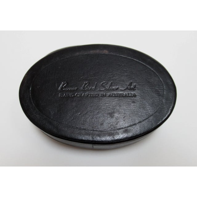 C.1990's Australian Hand-Crafted Sterling Silver & Emu Leather Skinned Lidded Keepsake Box. And/Or Decorative Box For Sale - Image 12 of 13