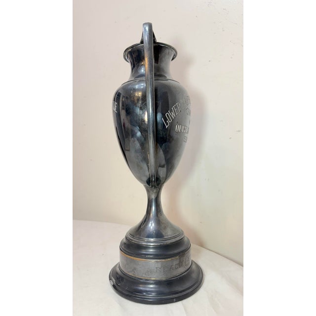 Large Antique 1926 Silverplate Oberlin High School Baseball Reach Trophy Award For Sale - Image 12 of 14