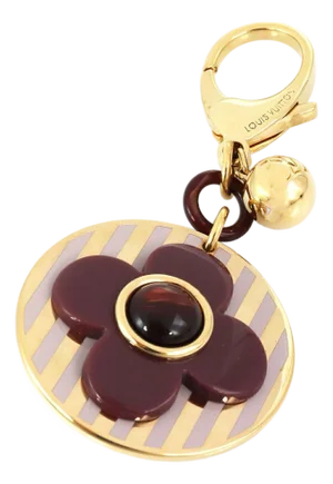 Louis Vuitton Rayures Bag Resin Purple Flower Bag Charm Key Holder