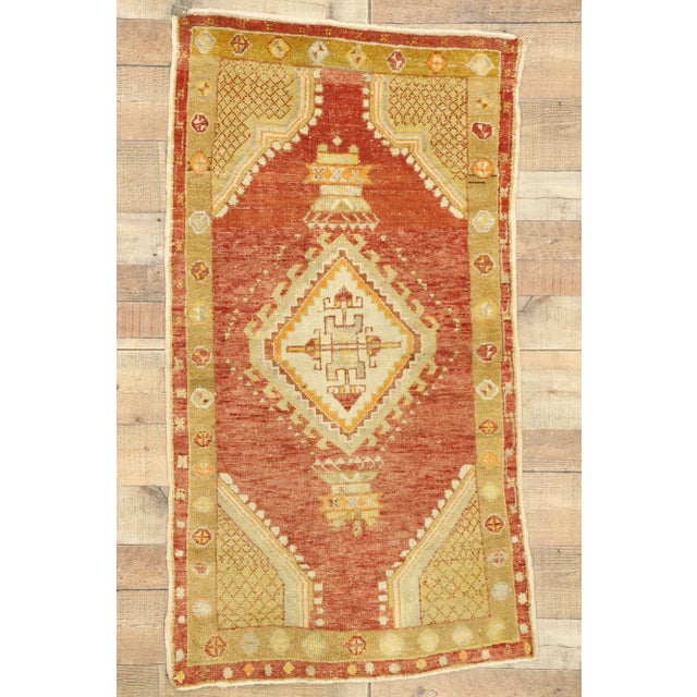 Brick Red Vintage Turkish Oushak Rug - 02'08 X 04'05 For Sale - Image 8 of 9