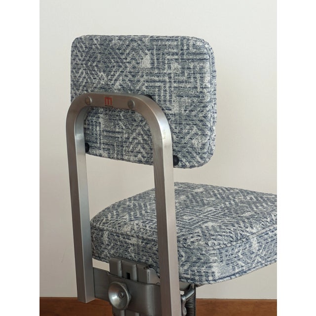Blue Blue Vintage Office Chair - Restored For Sale - Image 8 of 12