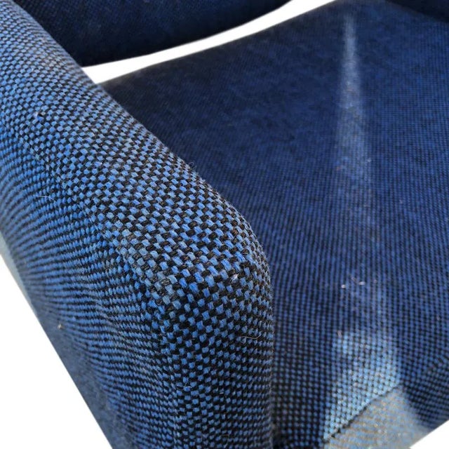 Blue Mid Century Modern j.g Furniture Blue Accent Chair For Sale - Image 8 of 10