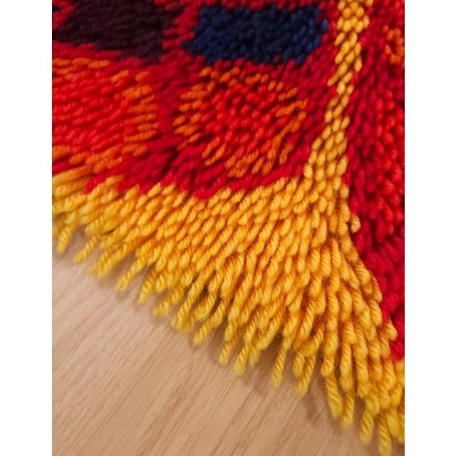 Textile Danish Rya Tapestry Wool Wall Rug by Ege Taepper, Denmark, 1970s For Sale - Image 7 of 8