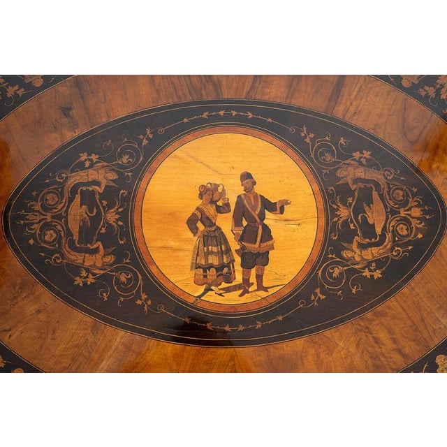Antique Center Table in Exotic Woods, Nice, 19th Century For Sale - Image 4 of 8