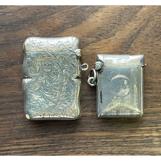 Silver English Silver Matchboxes, 1800s, Set of 2 For Sale - Image 8 of 8