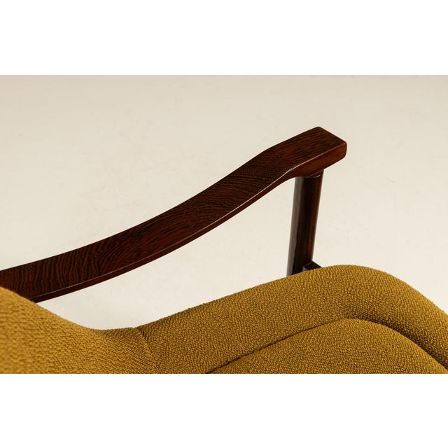 Brown Tiki Armchairs in Ochre Fabric from Busnelli, Italy, 1960s, Set of 2 For Sale - Image 8 of 14