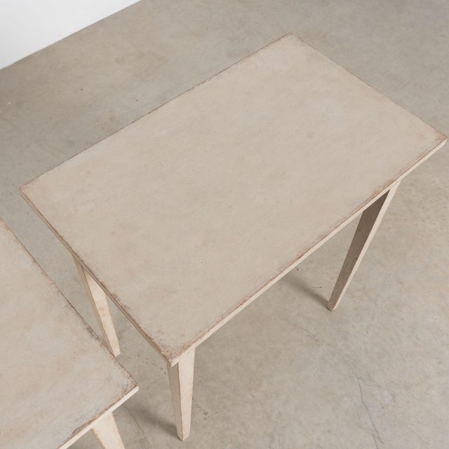 Pair, Early 20th Century Swedish Gray Side Tables For Sale - Image 6 of 13