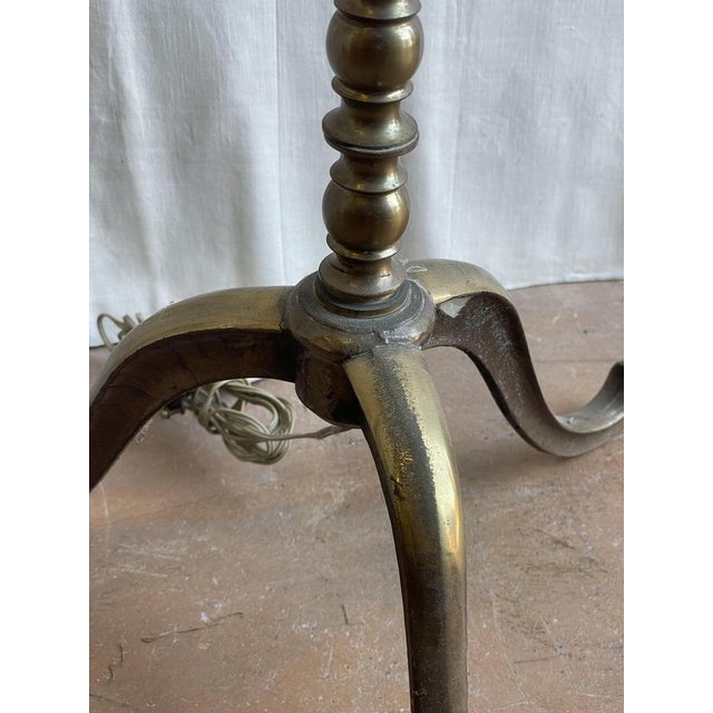 Vintage Maison Jansen Style Floor Lamp in Wrought Brass, 1930s For Sale - Image 9 of 12