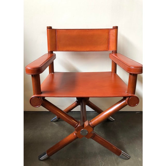 Ralph Lauren Home Modern Hollywood Leather Director's Chairs a Pair