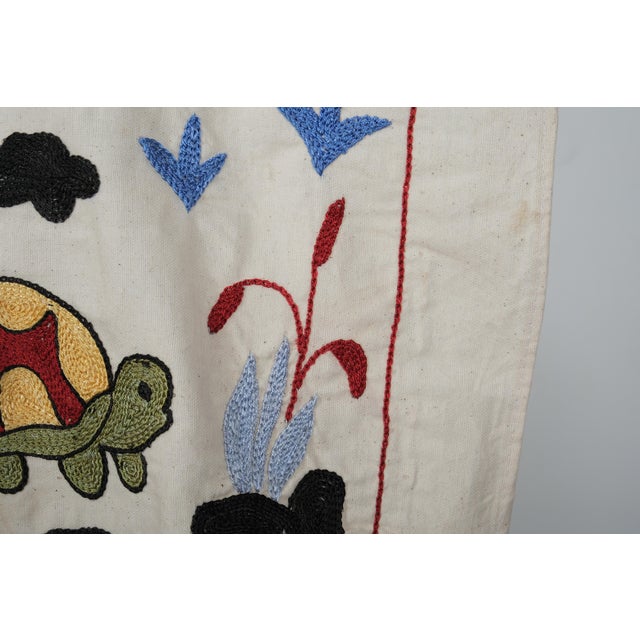 White Suzani Tortoise Design Table Runner For Sale - Image 8 of 9