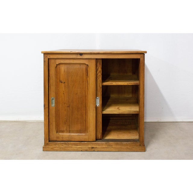 Wood Mid-Century Sideboard with Sliding Doors, 1950s For Sale - Image 7 of 12