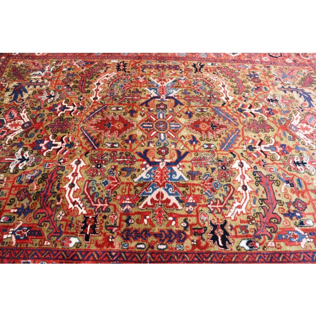 Mid 20th Century .Antique Persian Heriz Carpet, 7'4" X 9'10" For Sale - Image 5 of 9