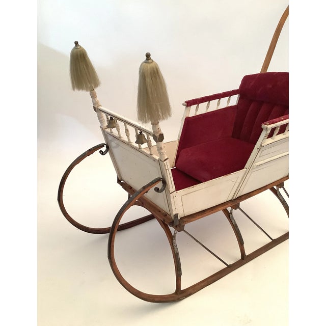 American Antique Push Sled W/Horsehair Tassels For Sale - Image 3 of 6