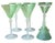 Stevens & Williams 1910s Stevens & Williams Green & White Opaline Glass Cocktail Wine Stems - Set of 6 For Sale - Image 4 of 5