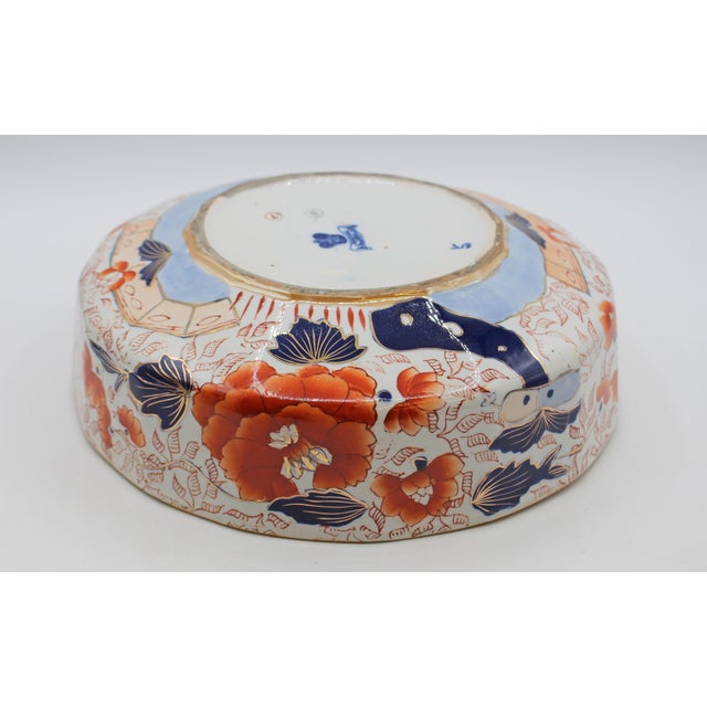 Early 20th Century Early 20th Century Large English Mason's Ironstone Imari Influence Bowl For Sale - Image 5 of 6