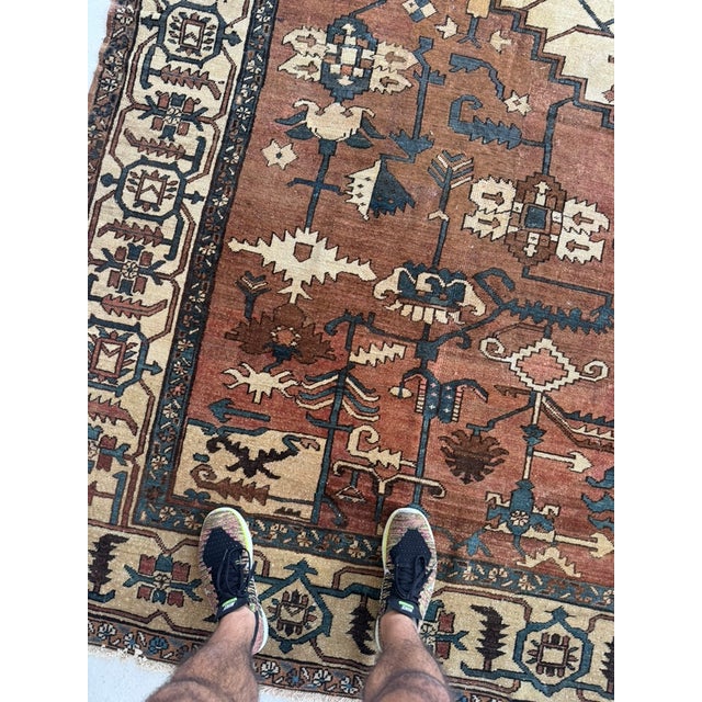 Antique Bakshayesh Artistic TRIBAL Amber hues True Gem Rug 9.6 x 13.7 For Sale - Image 10 of 12