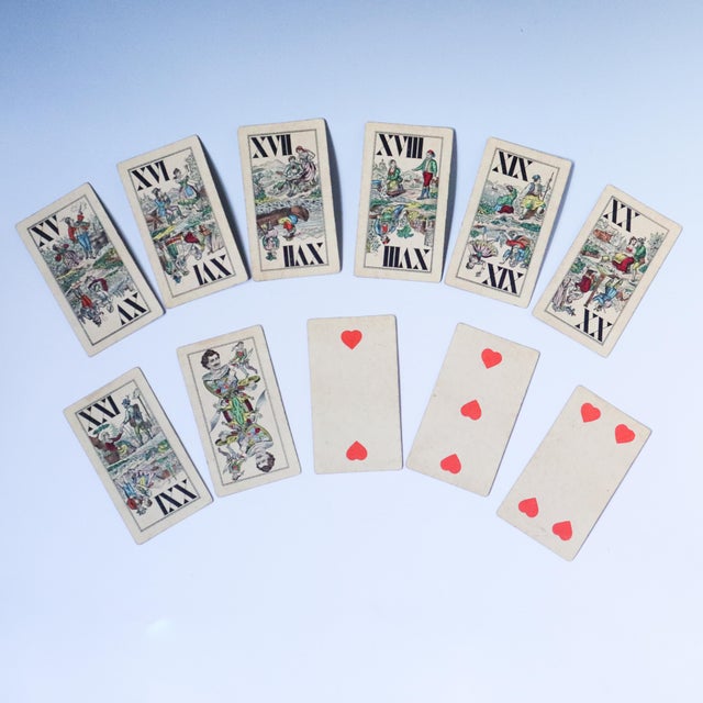 Antique Austrian Josef Glanz Industrie Und Glück Tarock Playing Cards, Vienna, Circa 1880s For Sale - Image 14 of 18