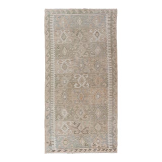 Vintage Turkish Gallery Kilim With Geometric Patterns 5'4 X 11'3 For Sale