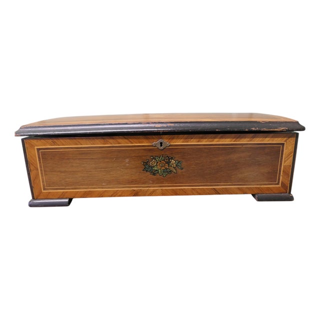 Victorian Cylinder Music Box in Marquetry For Sale