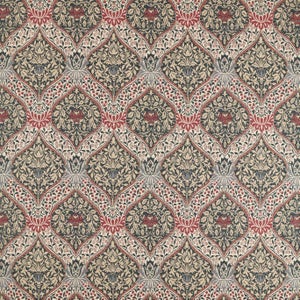Morris & Co. Norbury Weave Fabric in Slate/Plum