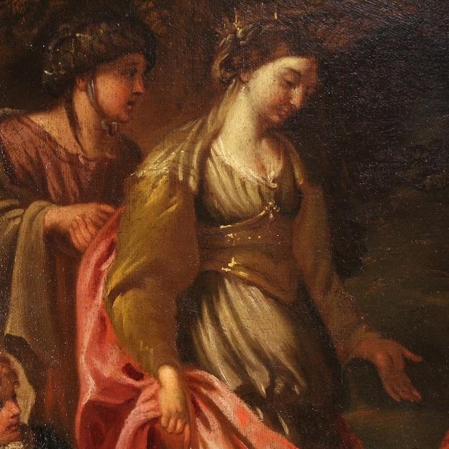 Italian Artist, Moses Saved from the Waters, 670, Oil on Canvas For Sale - Image 11 of 13