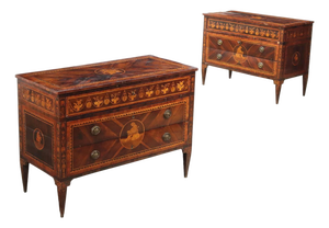 Neoclassical Lombard Chests of Drawers, Set of 2
