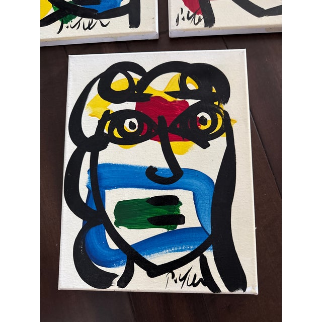 1970s 1970s Peter Keil Set of 3 Abstract Modernist Canvas Paintings For Sale - Image 5 of 6