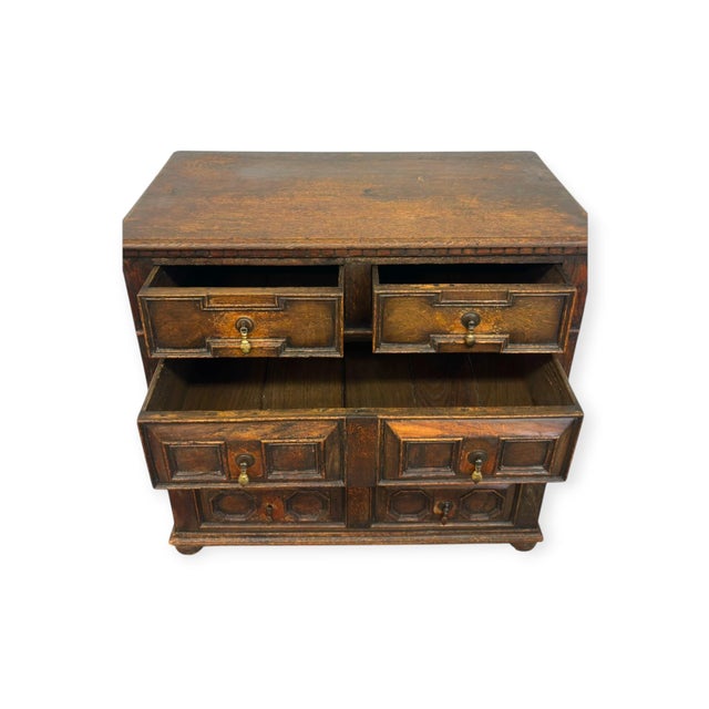Antique Jacobean Style Carved Oak Dresser Chest of Drawers. For Sale - Image 9 of 15