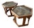 Pair of Mid-Century Modern John Keal Brown Saltman “Domino” Hexagonal Side Tables For Sale