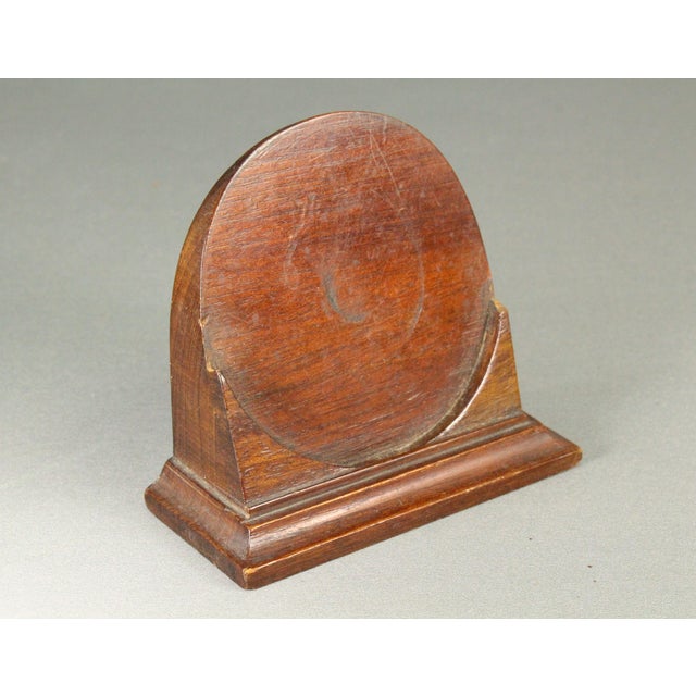 Flame Mahogany Desk Clock Pocket Watch Base or Miniature Stand 2.75" Diameter For Sale - Image 4 of 17