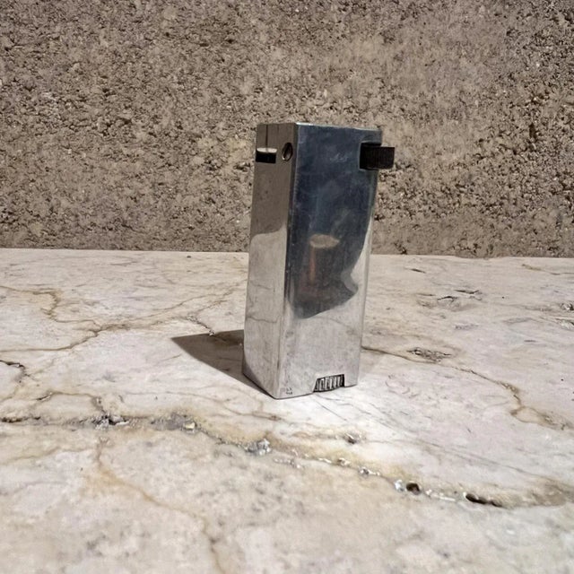 Silver 1940s Art Deco Cigarette Lighter Aluminum Block Lift Arm For Sale - Image 8 of 12