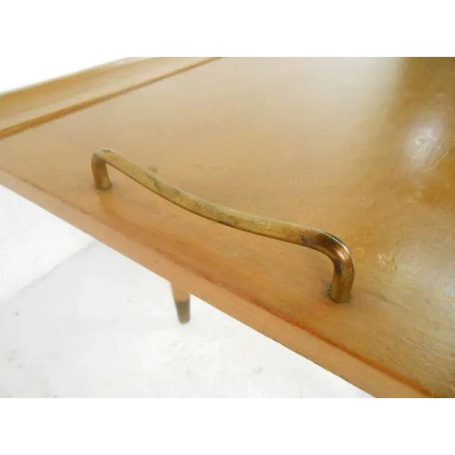 Coffee Vintage Modern Coffee Table With Expanding Slide Top For Sale - Image 8 of 11