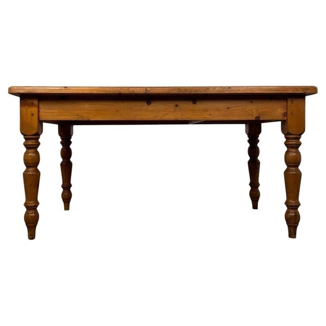 Antique English Pine Farmhouse Dining Table For Sale - Image 3 of 12