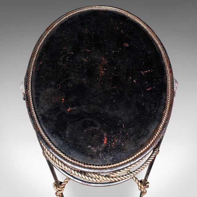 Metal Pair of Vintage Garden Tables, French, Cast Iron, Oval, Veranda, Serving, c.1970 For Sale - Image 7 of 12