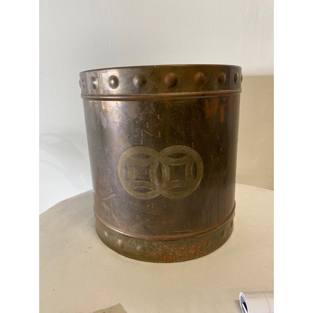Metal Mid Century Brass Cachepot For Sale - Image 7 of 7