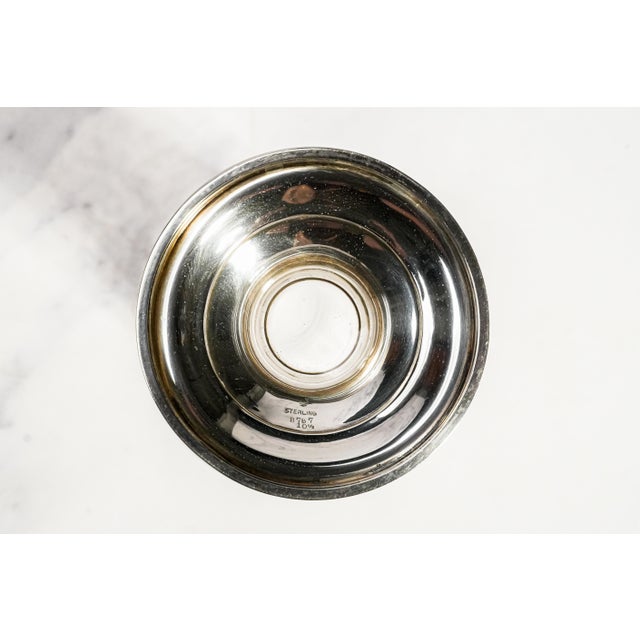 Stunning Antique Etched Glass Vase With Sterling Silver Rim & Pedestal Base Floral Trumpet Vase Luxury Home Decor For Sale - Image 17 of 18