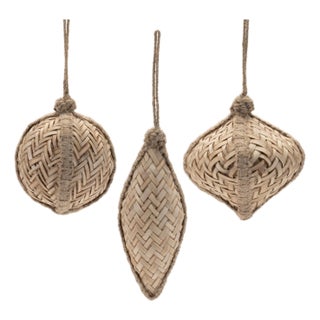 Woven Bamboo Ornament (Set of 6) For Sale