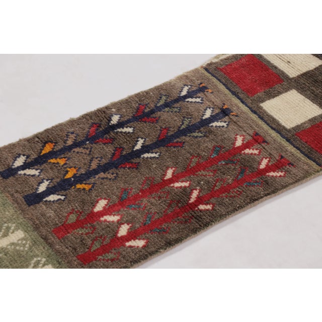 Red Vintage Gabbeh Extra-Long Pictorial Wool Runner by Rug & Kilim, 1950-1959 For Sale - Image 8 of 9