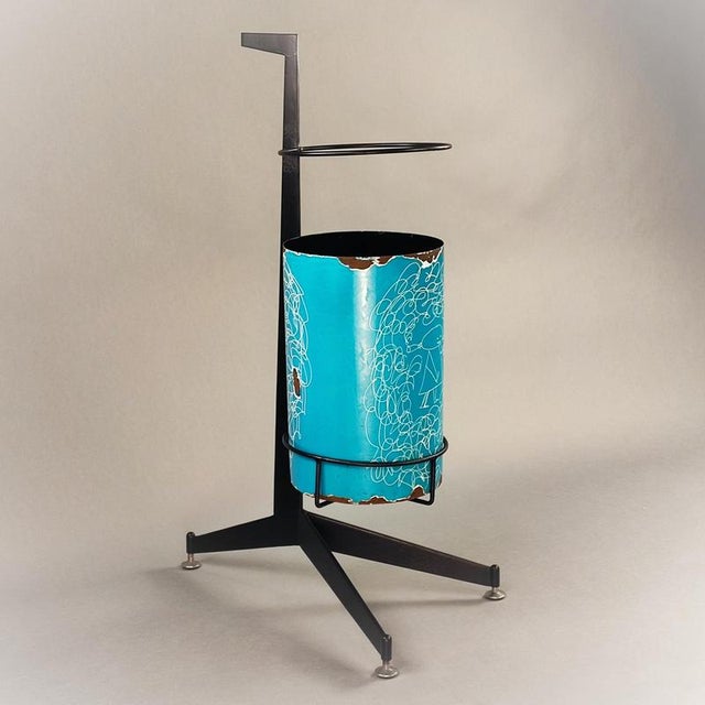 Blue Enamelled Umbrella Stand by Silva Poggibonsi, 1950s For Sale - Image 8 of 8