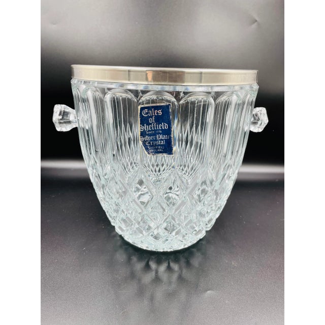 Sheffield Mid 20th Century Eales of Sheffield Crystal Ice Bucket For Sale - Image 4 of 13