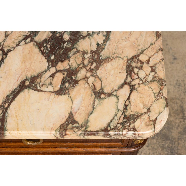Late 19th Century Late 19th Century French Louis XVI Oak and Marble Buffet by Haentges Freres For Sale - Image 5 of 18