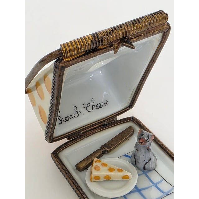 Vintage French Limoges Mouse Trap Cheese & Mouse Trinket Box For Sale In New York - Image 6 of 10