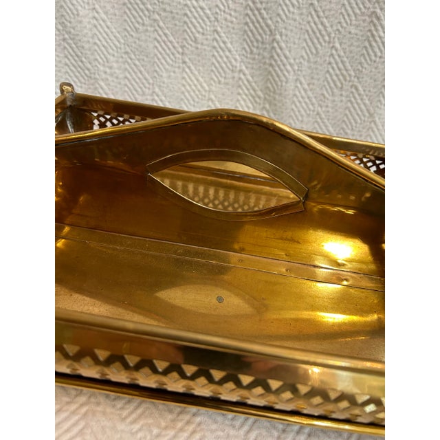 Vintage Brass Cutlery Tray or Caddy For Sale In New Orleans - Image 6 of 7