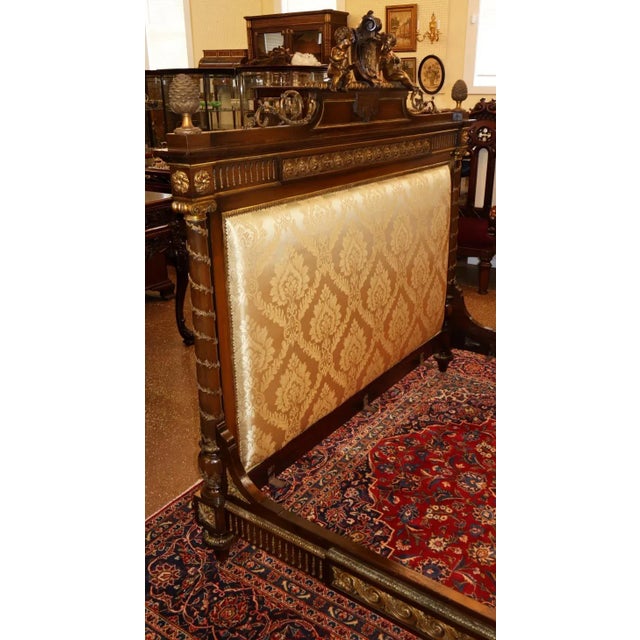Brown 19th Century French Louis XV Style Bronze Mounted Mahogany European King Bed For Sale - Image 8 of 17