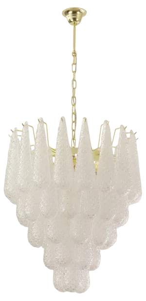 Murano Glass with Crystal Suspension Chandelier, Italy, 1990s