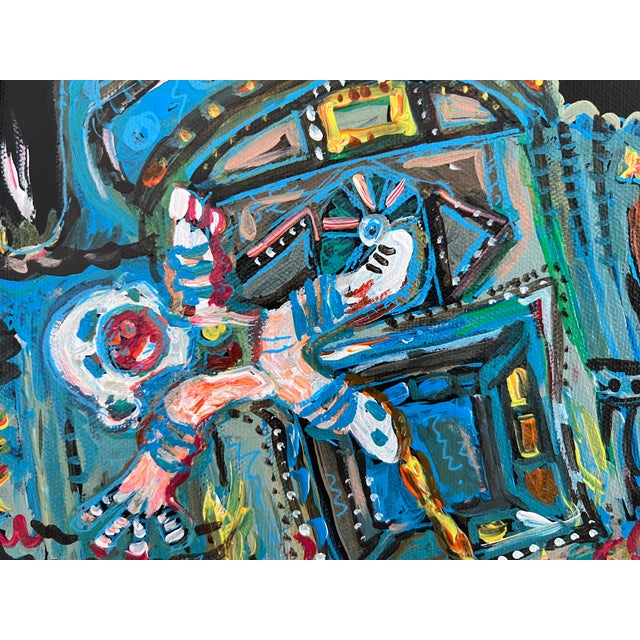 Blue Original Painting on Canvas by Serg Graff, "Gravity", Cosmic Art, Coa Included For Sale - Image 8 of 10