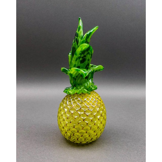 Contemporary Bryon Sutherland Signed 2013 Hand Blown Studio Art Glass Pineapple Sculpture For Sale - Image 3 of 7