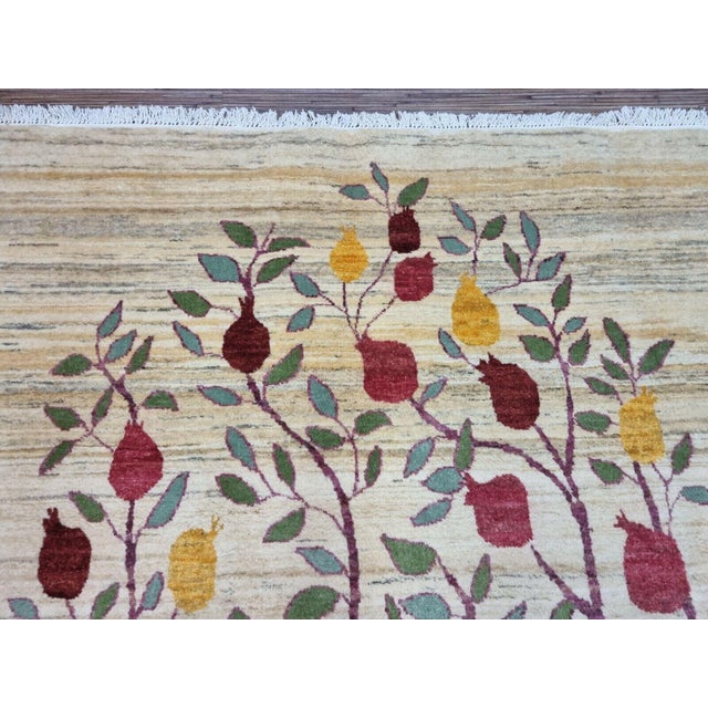 Cream Handmade Vintage Persian Style Gabbeh Rug 4.7' X 6.4', 1970s For Sale - Image 8 of 11